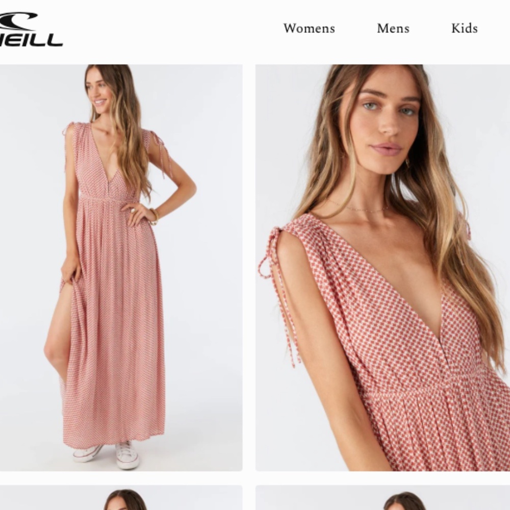 O'Neill Pink Gingham Maxi Dress